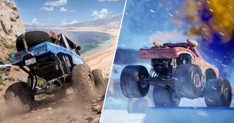 Monster Jam Showdown feels a bit like what would occur if Forza Horizon had a child with my childhood, and that’s cool