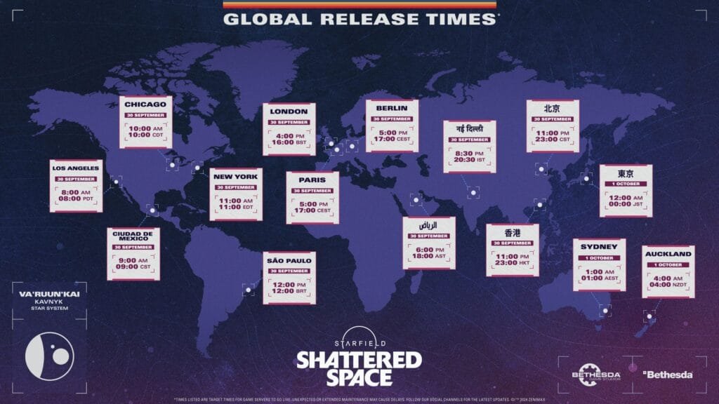 Starfield: Shattered Space Global Release Times and Starting Conditions Revealed