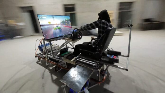 This DIY racing simulator brings a whole new level of danger to racing