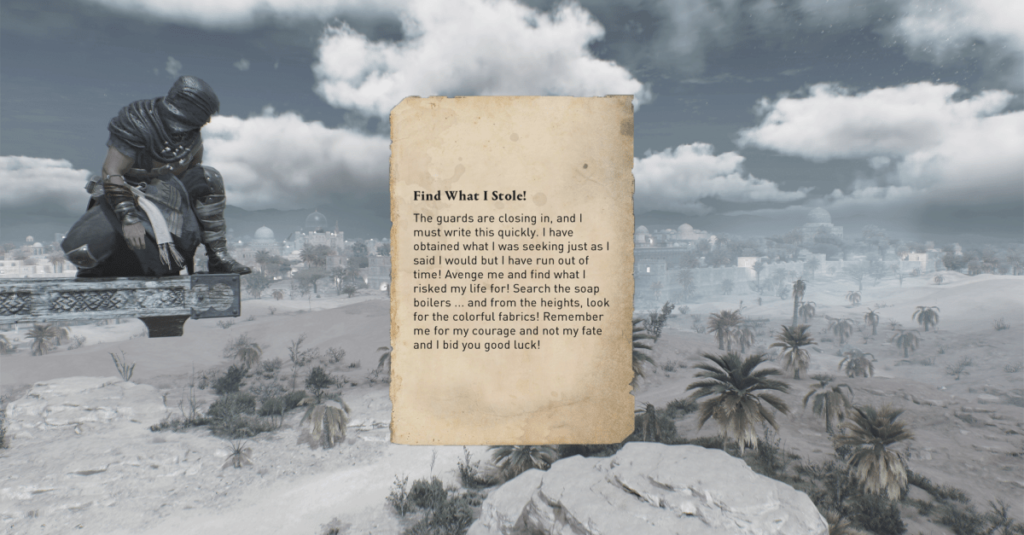 ‘Find What I Stole!’ solution and treasure location in Assassin’s Creed Mirage