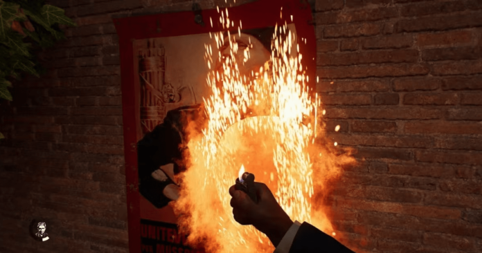 You can burn fascist propaganda in Indiana Jones and the Great Circle too!